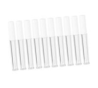 MUCKLILY Tube à Lèvres Vide Rond Transparent 10 Pcs 2,5 Ml Pour Brillant à Lèvres Voyage Cosmétiques Couvercle Blanc
