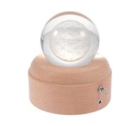 MUCKLILY Veilleuse Boule de Cristal LED Boîte à Musique en Bois Petite Veilleuse de Projection Décorative Lumière Douce pour Chambre d'Garçon et Filles Ambiance Romantique et Présent
