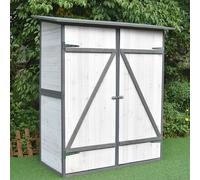 Mucola Abri de jardin Armoire à outils XXL en bois Abri de jardin Rangement maison - Blanc/Gris