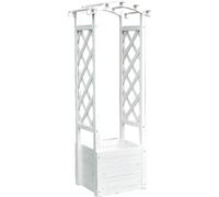 Mucola Arc de roses avec bac à plantes Treillis Colonne de roses en bois Treillis Pergola Support de roses - Blanc