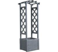 Mucola Arc de roses avec bac à plantes Treillis Colonne de roses en bois Treillis Pergola Support de roses - Gris