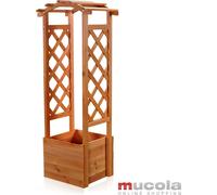 Mucola Arc de roses avec bac à plantes Treillis Colonne de roses en bois Treillis Pergola Support pour rosiers Colonne de roses - Marron