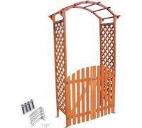 Mucola Arche de roses avec portail Pergola Arche de treillis Spalier en bois Grille de treillis Pergola Colonne de roses Arche de jardin - Marron