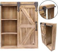Mucola Armoire murale porte coulissante armoire à glace étagère murale armoire murale étagère vitrine armoire de salle de bain - brun