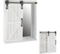 Mucola Armoire murale porte coulissante armoire à glace étagère murale armoire murale étagère vitrine armoire de salle de bain - blanc