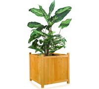 Mucola Bac à fleurs en bois Jardinière 50x50 cm Bac à fleurs Pot de fleurs Cache-pot - Marron