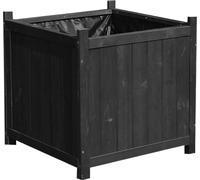 Mucola Bac à fleurs en bois Jardinière 50x50 cm Bac à fleurs Pot de fleurs Cache-pot - Noir