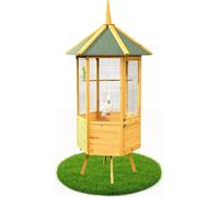 Mucola Cage pour oiseaux Volière hexagonale pour oiseaux en bois Cage pour animaux Cage pour perroquets Volière extérieure pour perruches