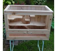Mucola Cage pour rongeurs Clapier pour petits animaux Cage pour souris en bois différents étages Cage pour hamsters