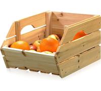 Mucola Caisse à fruits avec poignées Caisses à pommes en bois 38x27x20 cm Caisses en bois Caisses à vin Caisses à pommes de terre Caisses à provisions Caisses universelles