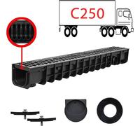 Mucola caniveau de drainage classe de charge C250 caniveau de drainage caniveau de sol StegBraunHofaBlauf - 2 mètres