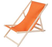Mucola chaise de plage pliante Chaise de plage en bois Chaise longue de jardin Chaise longue pliante - Orange