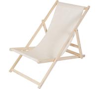 Mucola chaise de plage pliante chaise longue de plage en bois chaise longue de jardin chaise longue pliante - Beige