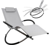 Mucola Chaise longue à bascule pliable Chaise longue de relaxation Chaise longue de jardin 200kg Chaise longue de plage Chaise longue de balcon - Gris