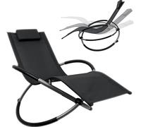 Mucola Chaise longue à bascule pliable Chaise longue de relaxation Chaise longue de jardin 200kg Chaise longue de plage Chaise longue de balcon - Anthracite