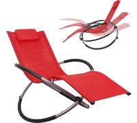 Mucola Chaise longue à bascule pliable Chaise longue de relaxation Chaise longue de jardin 200kg Chaise longue de plage Chaise longue de balcon - Rouge