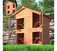 Mucola Clapier pour lapins 4 boxes Élevage en bois Clapier pour petits animaux Cage pour lapins Cages pour petits animaux