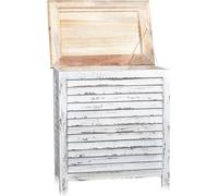 Mucola Coffre à linge Coffre de rangement Collecteur de linge Coffre en bois Table basse Blanc Panier à linge Coffre à linge Collecteur de linge en bois Tonneau à linge