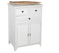 Mucola Commode Armoire Étagère Sideboard Armoire de salle de bain Shabby Chic blanc Bois Armoire d'appoint