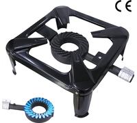 Mucola Cuisinière à tabouret 4 pieds 6,5KW Brûleur à gaz Cuisinière de camping en fonte acier Plaque de cuisson à gaz