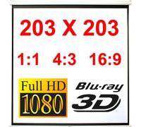 Mucola Écran de projection Écran de projection cinéma Écran déroulant Projecteur Home Cinéma Écran de présentation - 203x203CM