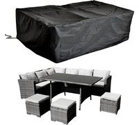 Mucola Housse de protection pour meubles de jardin Housse de protection canapé table résistant aux intempéries noir - Rotin Lounge 262x192x70