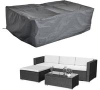 Mucola Housse de protection pour meubles de jardin Housse de protection canapé table résistant aux intempéries noir - Rotin Lounge 242x162x100