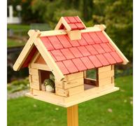 Mucola Mangeoire pour oiseaux Mangeoire pour oiseaux en bois Villa pour oiseaux Mangeoire pour oiseaux Nichoir - Rouge