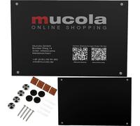 Mucola Panneau d'entreprise Panneau publicitaire Panneau de cabinet Noir 100x50 Logo Nom de l'entreprise Salles de réunion Cabinets médicaux Environnement de bureau