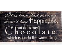 Mucola Panneau en bois 100x50cm Décoration murale Panneau mural Décoration murale Tableau Proverbe Art Shabby Vintage Décoration Panneau bois - Choco