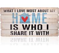 Mucola Panneau en bois 100x50cm décoration murale panneau mural tableau déco slogan art shabby vintage panneau déco bois - Accueil