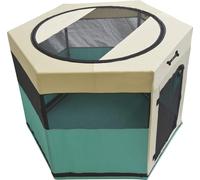 Mucola Parc pour chiots Parc pour animaux Pliable Enclos pour chiens chats petits animaux lapins animaux domestiques - S Turquoise Beige