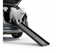 Mucola Rampe Chien Voiture Pliable antidérapante 90 kg 157,5x39,5 cm Noir | Aide à la montée pour grands et vieux chiens, surface antidérapante 33 cm, pliée 79,5x39,5x19 cm