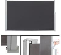 Mucola Store latéral extensible Protection visuelle opaque Store latéral Support mural Paroi de protection visuelle Protection contre le vent - Anthracite 160x300 cm