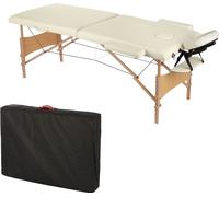 Mucola table de massage 2 zones table de massage pliante table d'esthétique table de massage table de thérapie mobile châssis en bois - beige