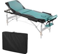 Mucola table de massage 3 zones table de massage pliante table cosmétique table de massage table thérapeutique mobile châssis en aluminium - turquoise / noir