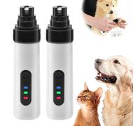 Mucpad Silent Groom Pro Lot de 2 meuleuses à ongles pour chiens, broyeur à ongles silencieux pour chiens, rechargeable par USB pour animaux de compagnie, outil de toilettage pour pattes d'animaux