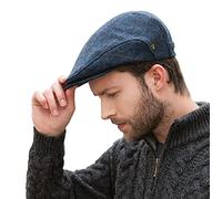 Mucros Weavers Casquette plate irlandaise Trinity, chapeau irlandais pour homme, chapeau gavrois (taille XL, col 34 bleu à chevrons)