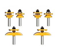 Mucshim 6 pièces 1/2 tige rail & lame Cutter Panel Cabinet Router Bits Set Fraeser Power Tools Couteau de porte Cutter