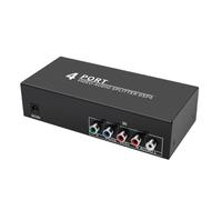 Mucshim AV Component Répartiteur audio vidéo 1 en 4 sorties 4 voies YPbPr Component Audio AV Répartiteur AV Video Switch Box ; pour DVD Prise EU