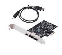 Mucshim Carte PCI-E Express, câble de carte contrôleur IEEE 1394a IEEE 1394b, transfert de données à haute vitesse, vidéo, enregistrement audio