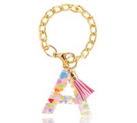 Mucshim Lettre Pendentif Accessoires pour Coupe 1 Pièce Mignon Porte-clés Pendentif avec Initiale pour Tasse pour Femmes et Filles A