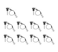Mucshim Lot de 10 goupilles de blocage rapide en acier inoxydable, 6 mm de diamètre, goupilles de sécurité à bille avec câble de lanière à bouton-pression, longueur utile 25 mm