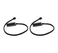 Mucshim Lot de 2 boîtiers hôtes PC - Câble d'alimentation - 1 prise vers 5 fiches - 4 broches - Câble répartiteur pour ventilateur PWM à 4 broches