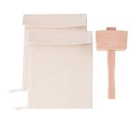 Mucshim Lot de 2 et 1 set de maillets de glace - à glace écrasés réutilisables en toile avec marteau pour , fête, bar