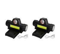 Mucshim Lot de 2 lampes frontales rechargeables pour casque de soudage, polyvalentes, avec support, fonction variateur automatique, lumière de phare puissante