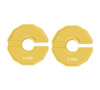 Mucshim Lot de 2 plaques de musculation de type micro - Plaque de poids - Plaque de poids en caoutchouc - Ouverture supplémentaire de 35 mm - 0,5 kg