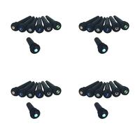 Mucshim Lot de 4 broches de pont de guitare en ébène - Pointe d'extrémité en abalone - Pour pièces de guitare acoustique - Noir