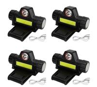 Mucshim Lot de 4 lampes frontales rechargeables pour casque de soudage, polyvalente, avec support, fonction variateur automatique, lumière de phare puissante
