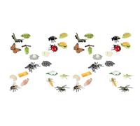 Mucshim Lot de 40 figurines de cycle de vie de papillon, araignée, abeille, , libellule, figurines d'insectes, , projet scolaire pour enfants